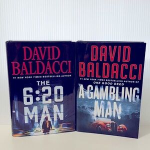 2 Hardcover books by David Baldacci  The 6:20 Man and A Gambling  Man